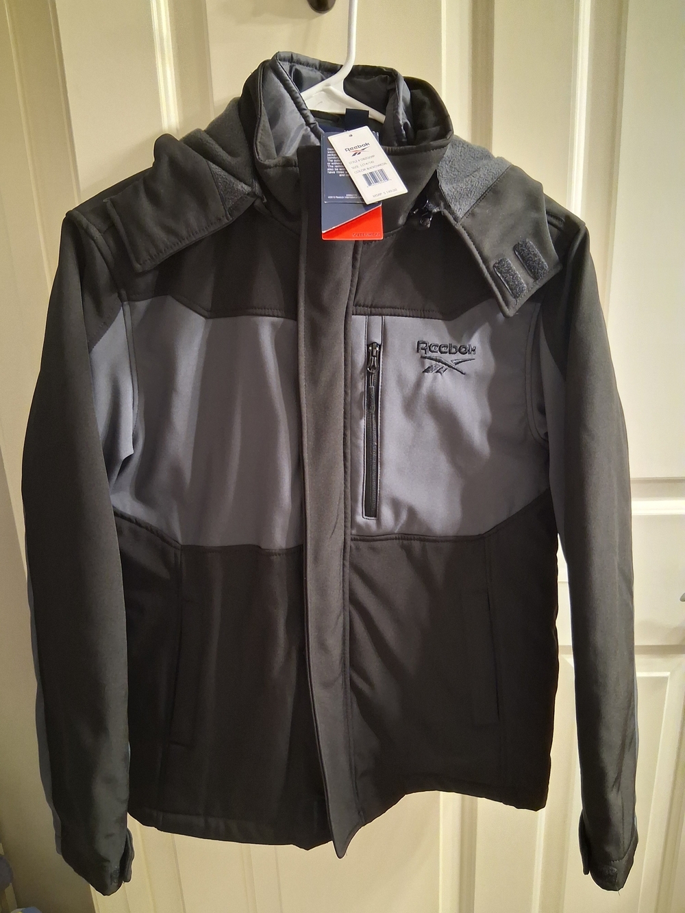*** NWT *** Reebok Black & Gray Boys Size 14-16 Hooded 3-in-1 Winter Coat